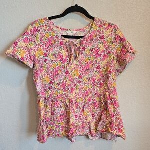 Terra & Sky Pink Floral Blouse